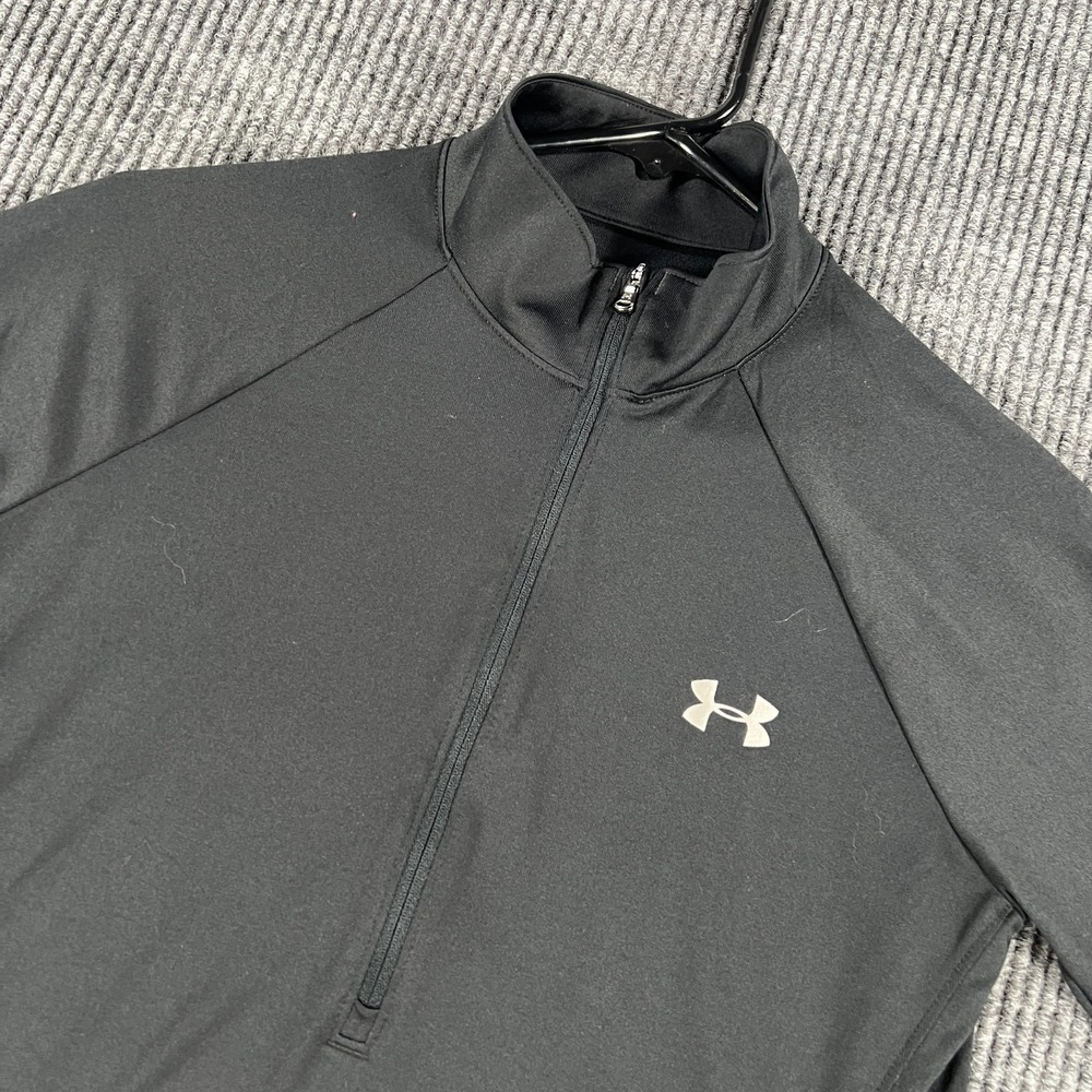 Under Armour Pullover Shirt Womens Small Black Long Sleeve Heatgear Loose Active